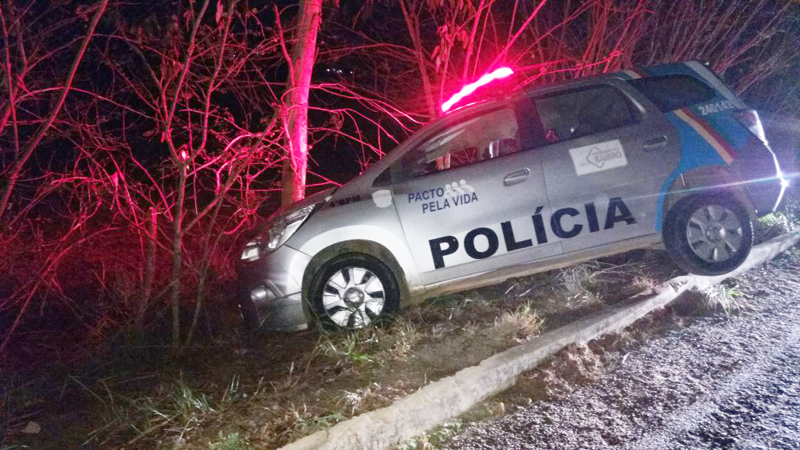 Bonito-PE: Viatura da PM Perde o Controle e Bate ao Tentar se desviar de Animal na Pista.