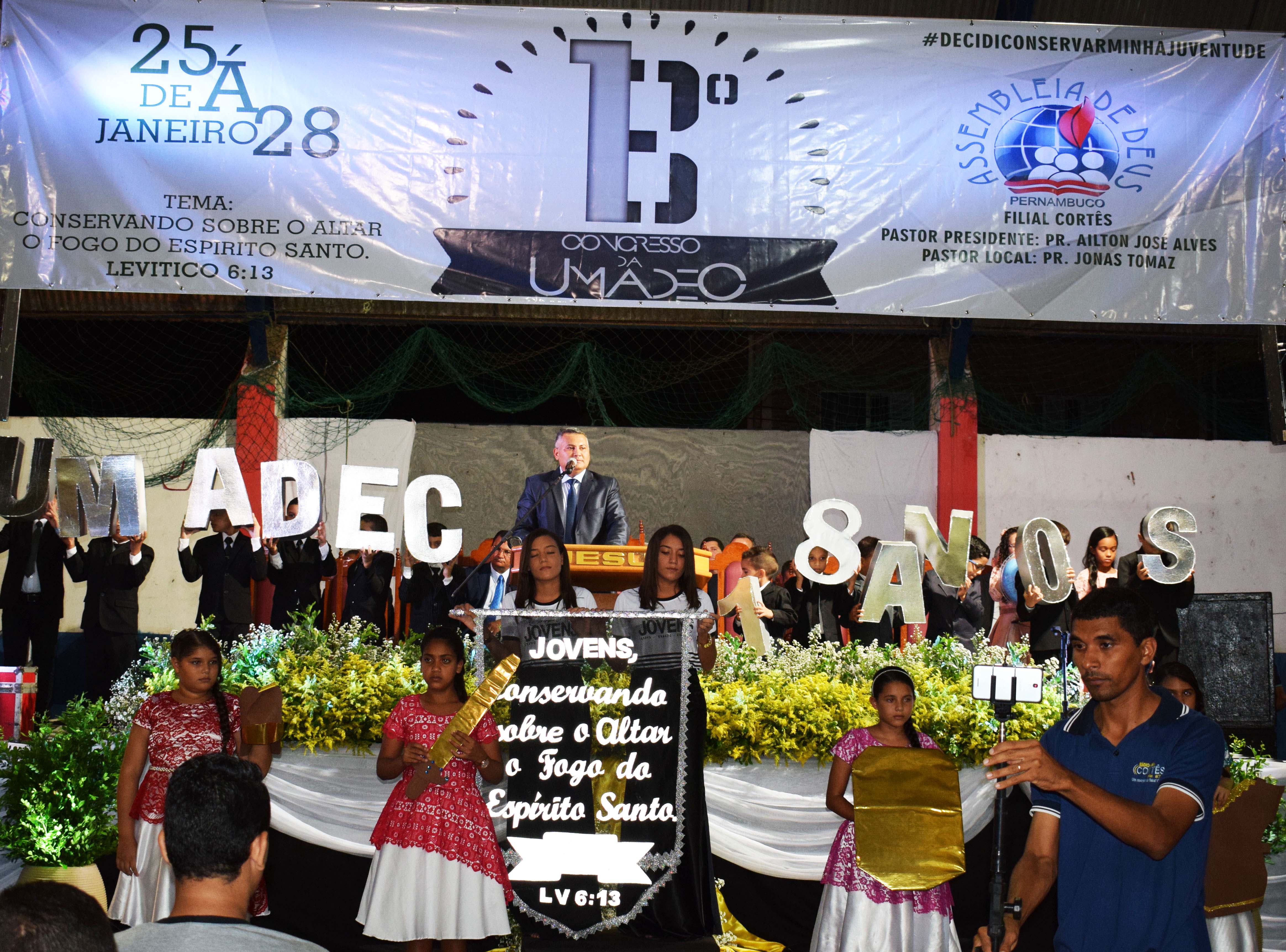 Assembléia de Deus faz evento histórico no 18º congresso de Jovens em Cortês.